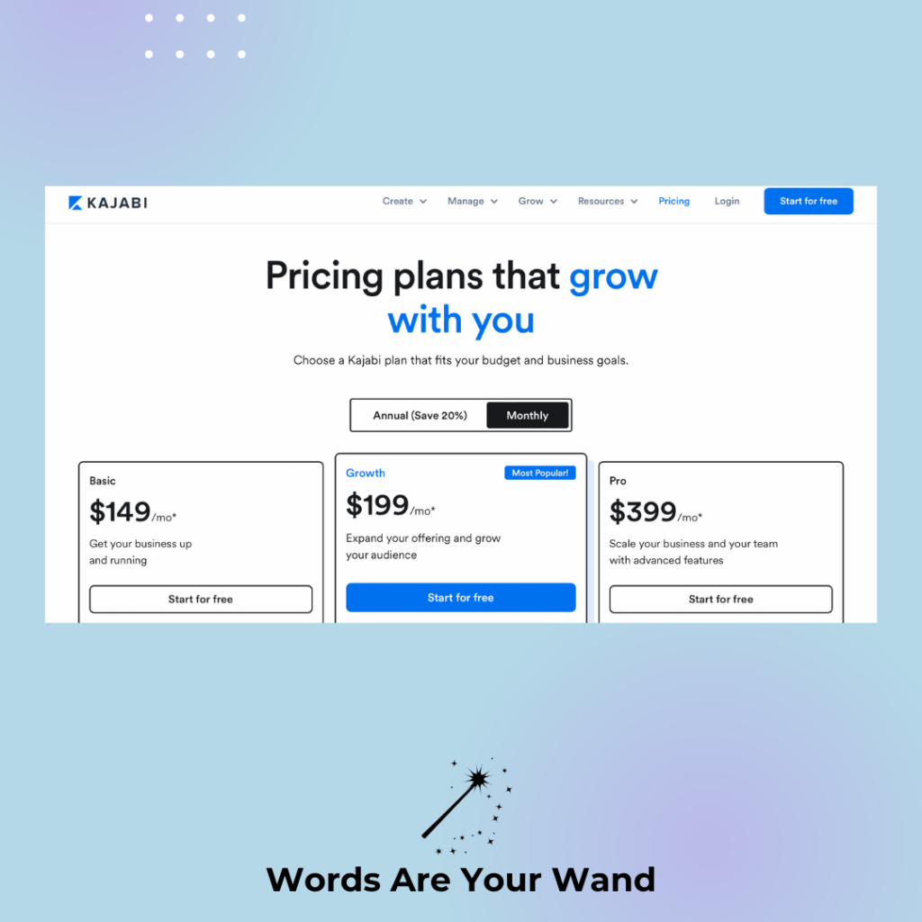 Kajabi Pricing Plans Overview